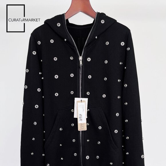 Rick Owens DRKSHDW: Jumbo Gimp Hoodie Press Stud Button Sealed Zip SS24 Lido - Picture 2 of 16
